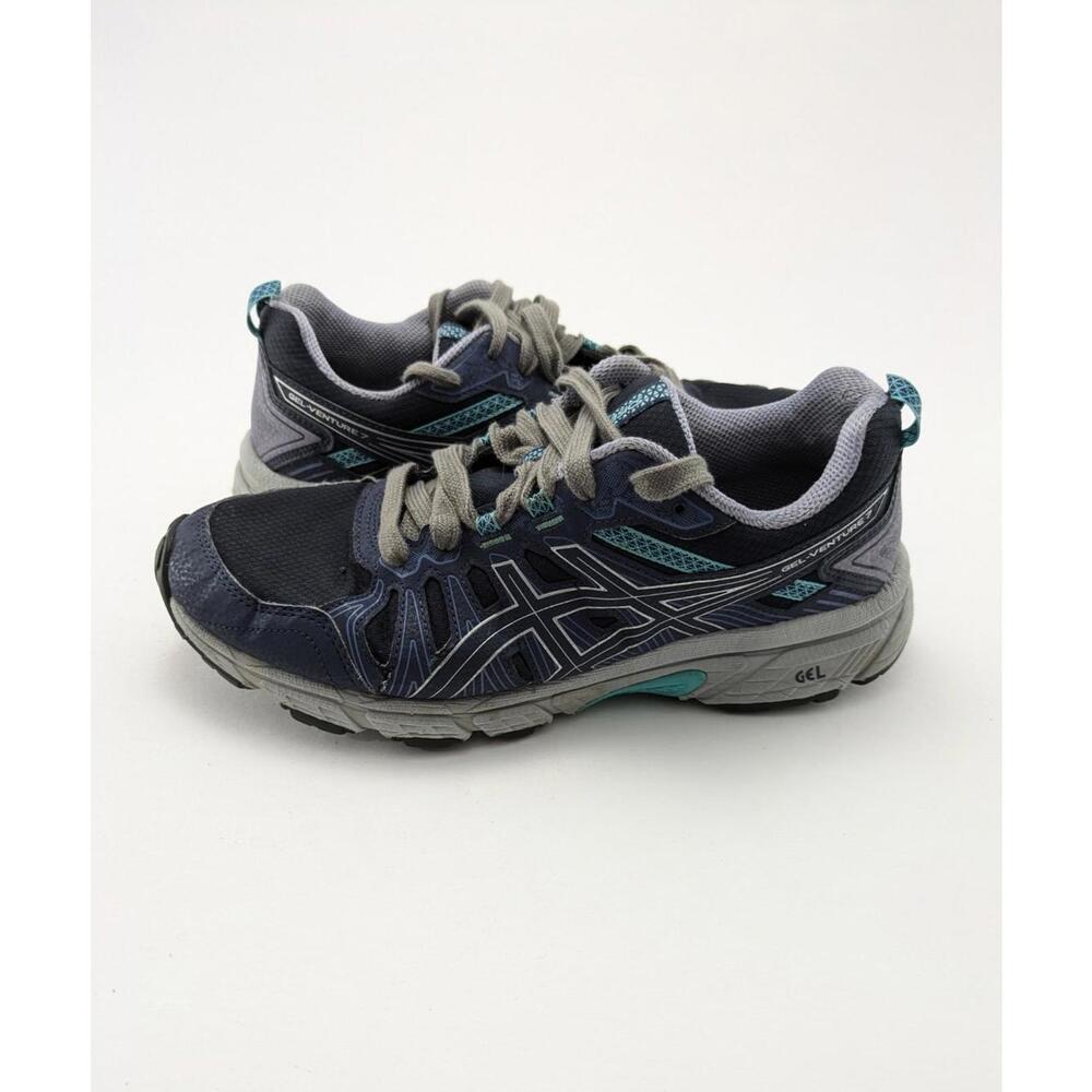 Women Asics Gel Venture 7 Navy Blue Gray Athletic Running Shoes 1012A476 Size 10
